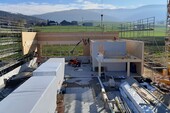 The hall is being built on the foundation slab floor