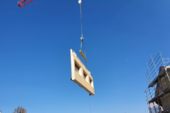 Aufrichten der Holzbauelemente