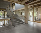 Vertikaler Zirkulationskern, Mischung aus Holz und Beton.