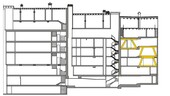 Des structures explosives en bois soutiennent les corps de bâtiments historiques.
