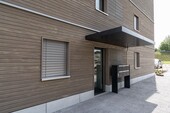Wooden facade in the entrance area