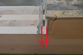 Comportement ductile de la came de cisaillement en CLT sur l'éprouvette (lors des essais réalisés à l'ETH Zurich)