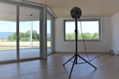 View of column-slab connection and acoustic measurements