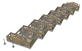 Disposition étagée des surfaces de base ainsi que la répartition des pièces en vue 3d
