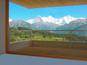 Visualisierung Blick von Loggia auf Eiger, Mönch und Jungfrau