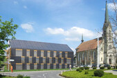 Südfassade mit Sonnenkollektoren