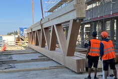 Structure en treillis high-tech du gymnase Projet «Nägelimoos», Kloten